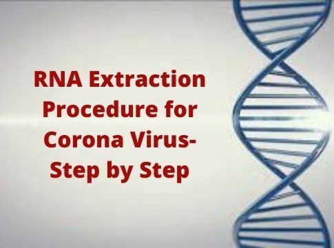 RNA Extraction Procedure for Corona Virus-Step by Step